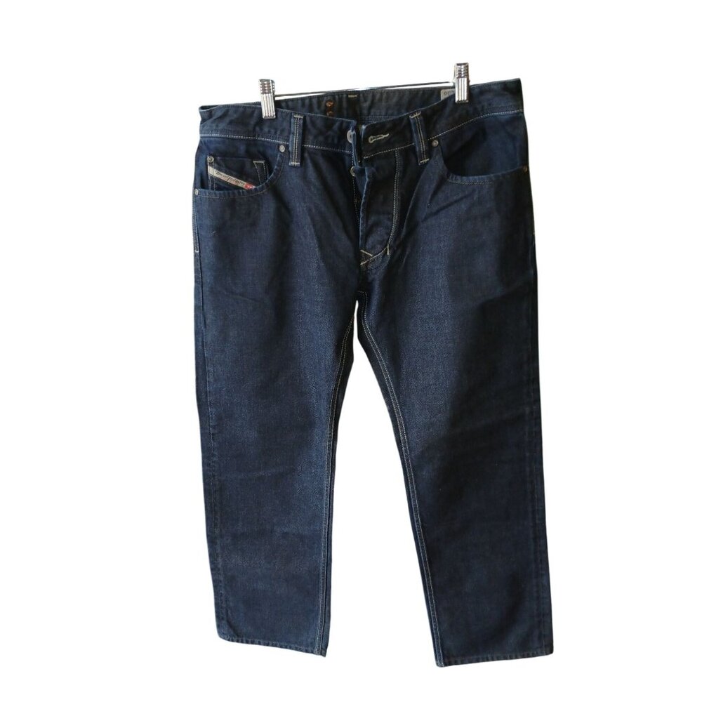 Diesel Larkee Regular Straight Jeans Size 34 X 30 Dark Wash Mens Denim - JK12-uu